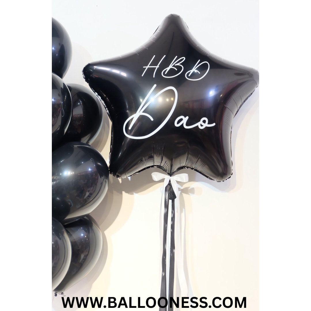 เซทลูกโป่งวันเกิด ฟอยล์ดาว ขนาด 32นิ้ว + ช่อลูกโป่ง 10ลูก 1ช่อ