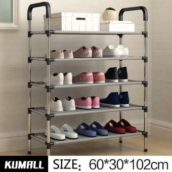 KUMALL ชั้นวางรองเท้า ตู้เก็บรองเท้า ตู้ใส่รองเท้า 5 ชั้น 18 คู่ ตู้วางรองเท้า มีมือจับ