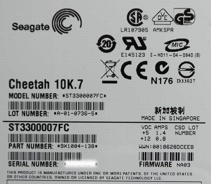 ST3300007FC, SEAGATE 300GB 10K RPM FC-AL FIBRE CHANNEL 3.5INC HOT-PLUG HDD