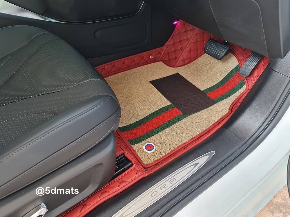 พรมปูพื้นรถยนต์ 7D GWM ORA 07 พรม7D VIP ออร่า 07 เสริมใยดักฝุ่น หนาพิเศษ รวมแผ่นท้าย เต็มคัน