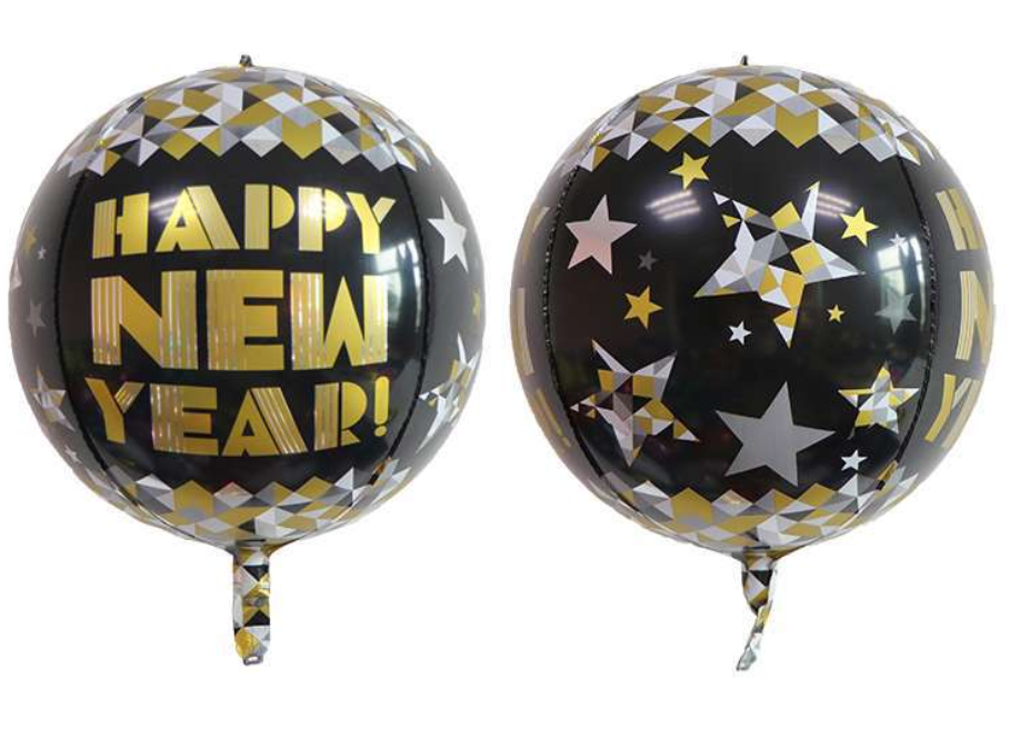 ลูกโป่งฟอยกลม4D Happy New Year 22นิ้ว