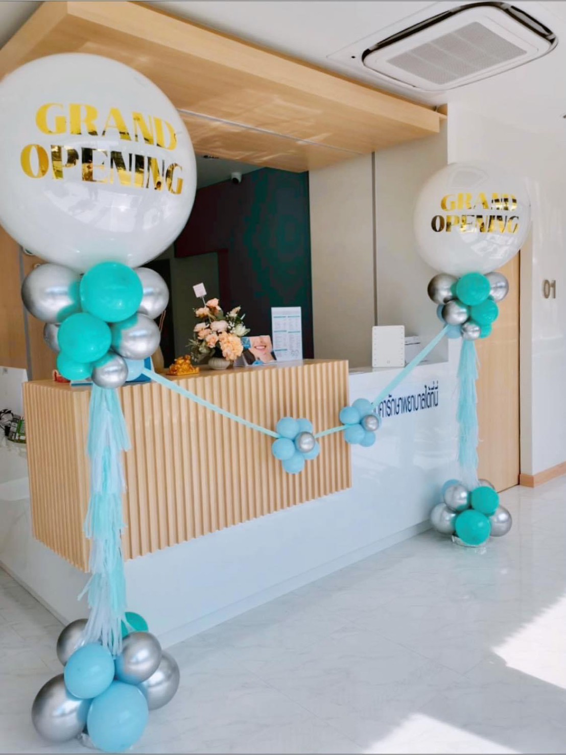 เสาตั้งลูกโป่งเปิดร้าน ขนาด36นิ้้ว พร้อมที่ตัดริบบิ้น