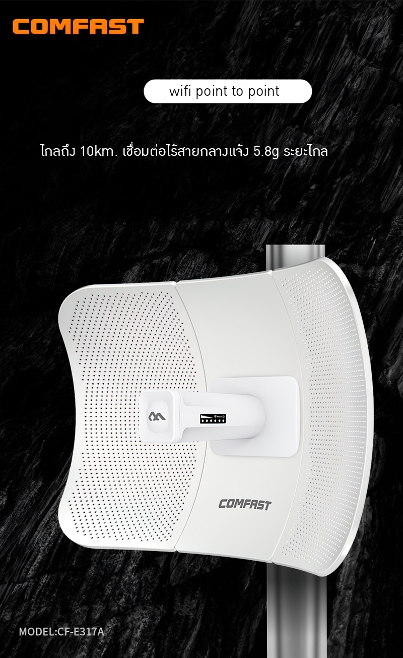 #เลิกผลิตแล้ว#18537 COMFAST 317A wifi point to point ไกลถึง 11km. เชื่อมต่อไร้สายกลางแจ้ง 5.8g ระยะไกล