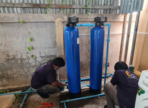 ชุดถังกรองน้ำภายในบ้าน2ถังขนาดจุสาร50ลิตรAUTO+เครื่องกรองน้ำ7ขั้นตอนระบบUF