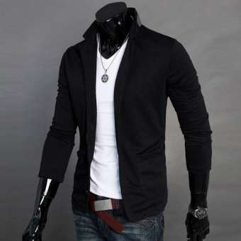 Men Concept เสื้อสูทผู้ชาย ผ้ายืด รุ่น MCC038(สีดำ คอปก)