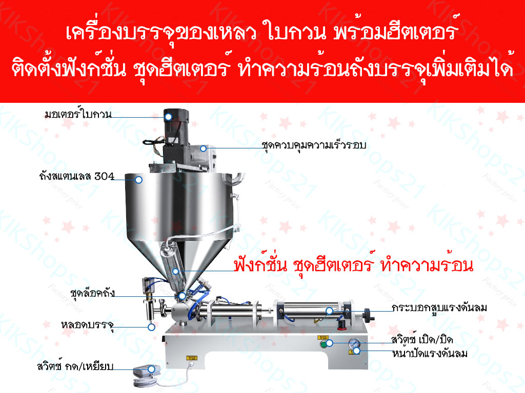เครื่องบรรจุครีม ระบบลม