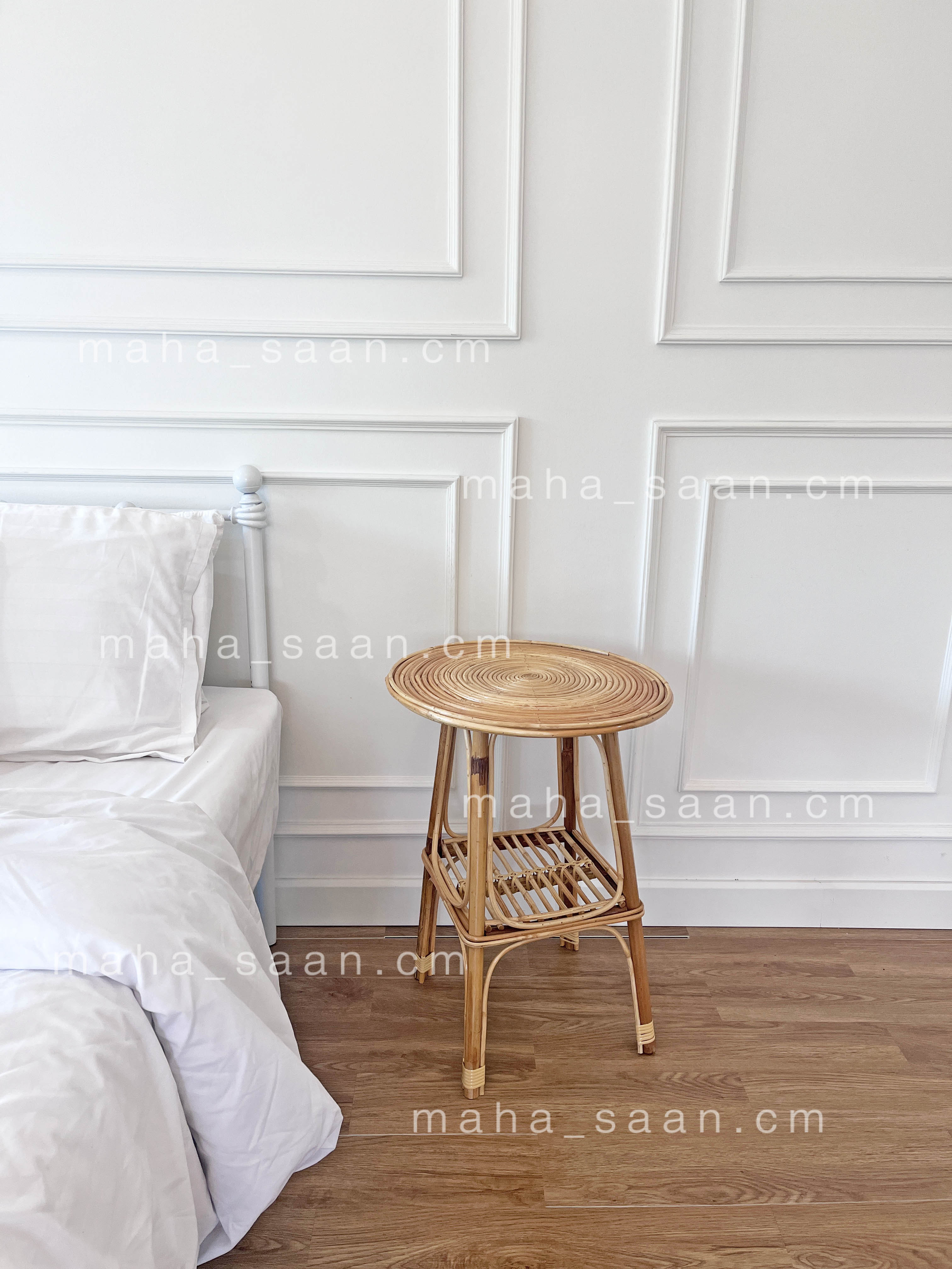 โต๊ะหวาย ทรงกลม โต๊ะสูง แต่งคาเฟ่ แต่งบ้าน โต๊ะข้างเตียง เฟอร์นิเจอร์หวาย 💟