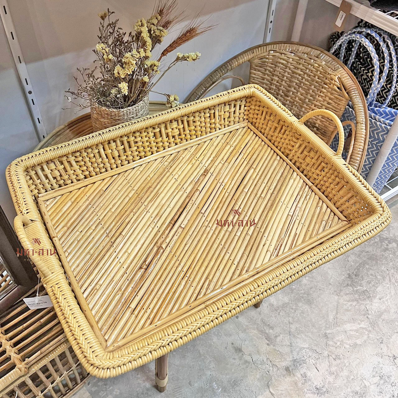 โตกหวาย โตกไม่มีขา ถาดอาหาร ถาดโรงแรม สปา