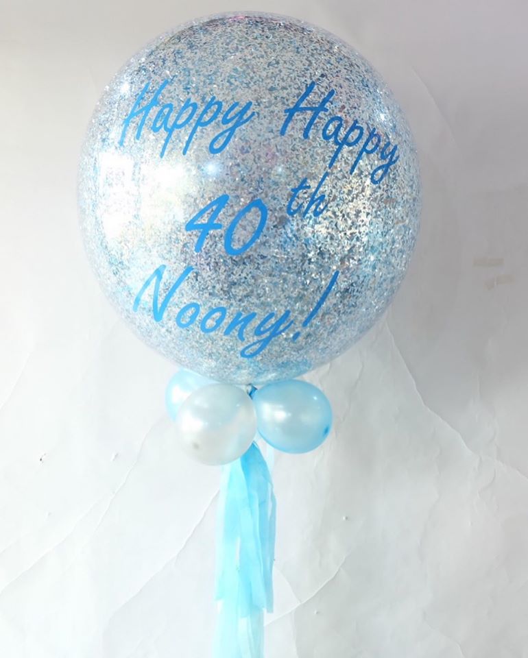 Happy Birthday 24-inch Blue Glitter Balloonn (1pcs) / ลูกโป่ง 24 นิ้ว กลิตเตอร์สีฟ้า (1ใบ)