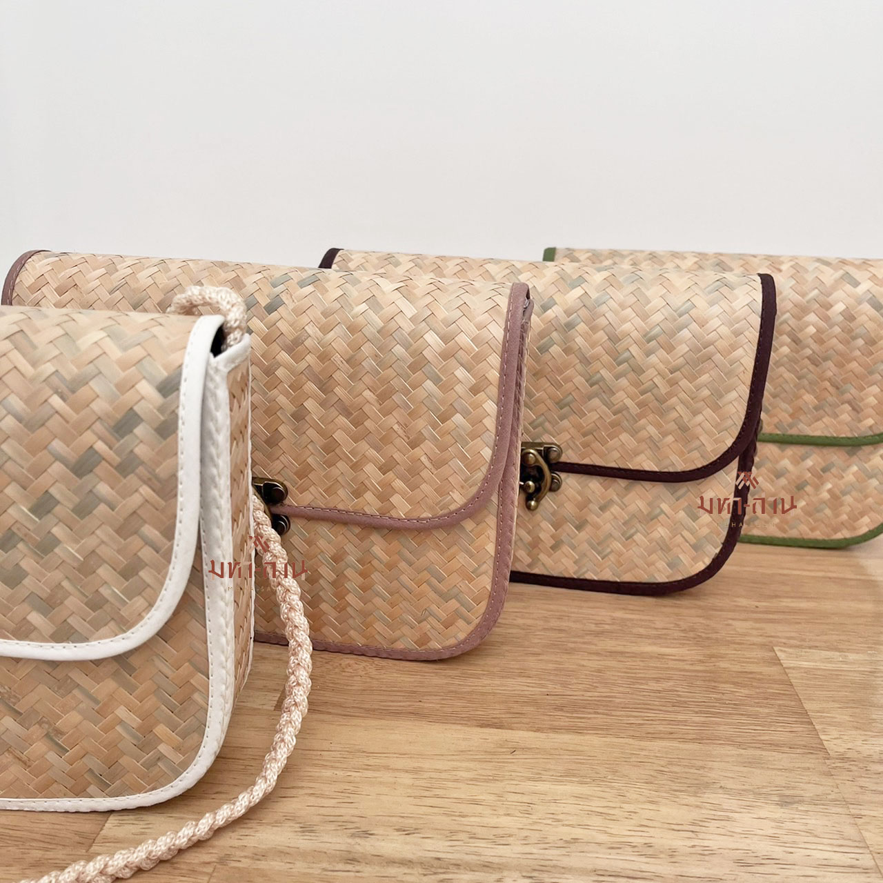 กระเป๋าสาน กระเป๋ามินิมอล กระเป๋าเกาหลี กระเป๋าสะพาย กระเป๋าไปคาเฟ่ 🤎