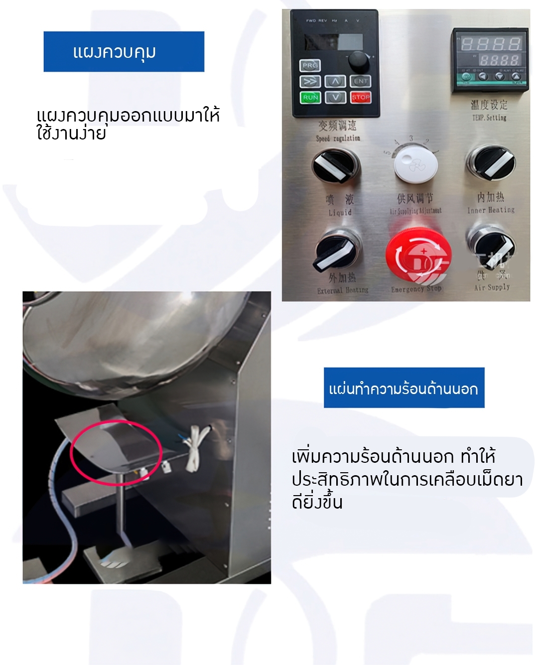 16893 เครื่องเคลือบยาเม็ด เครื่องครอบเคลือบสียาเม็ดอัตโนมัติ รุ่นBYC-600 Tablet coating machine