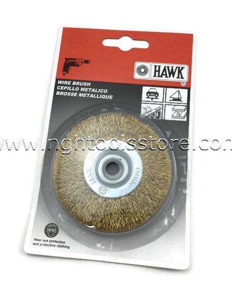 แปรงลวดกลมบางสีทองแผงโชว์ ยี่ห้อ HAWK