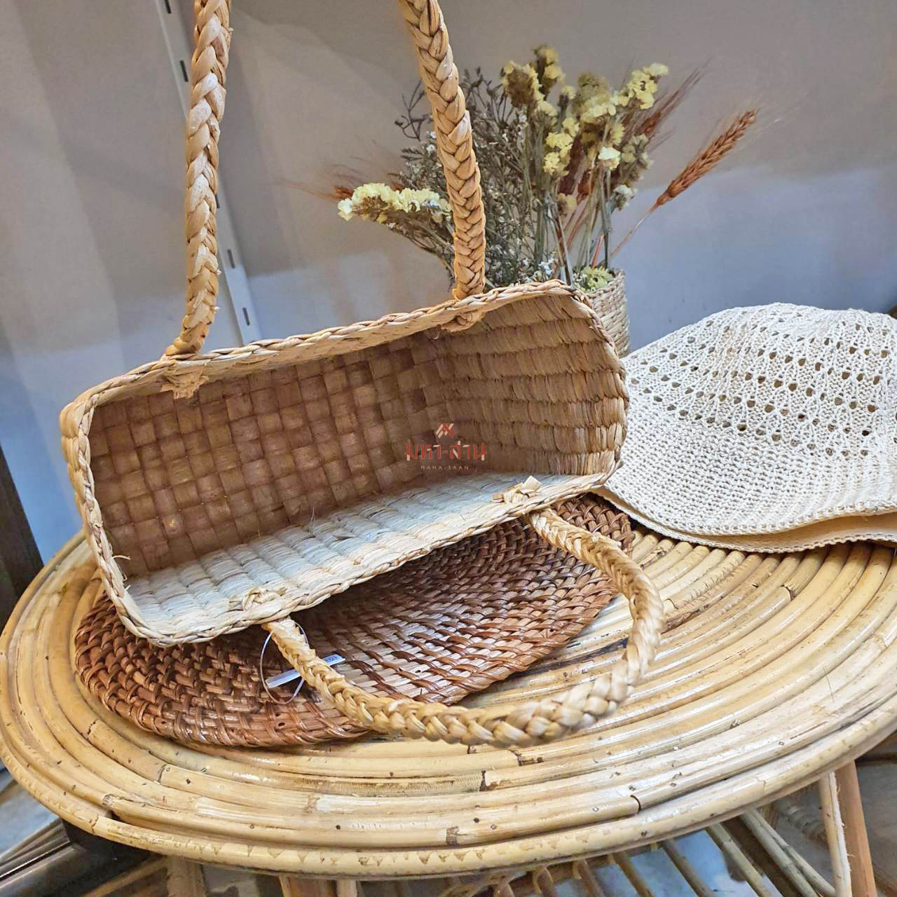 กระเป๋าผักตบชวา กระเป๋าคล้องแขน กระเป๋าสาน Basket bag 👜