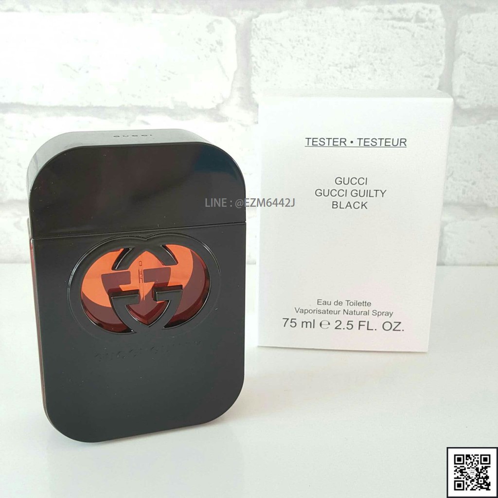 น้ำหอมแท้ GUCCI GUILTY BLACK FOR WOMEN EAU DE TOILETTE SPRAY 75 ML TESTER BOX ของใหม่ กล่องเทสเตอร์ ไม่เคยถูกฉีด