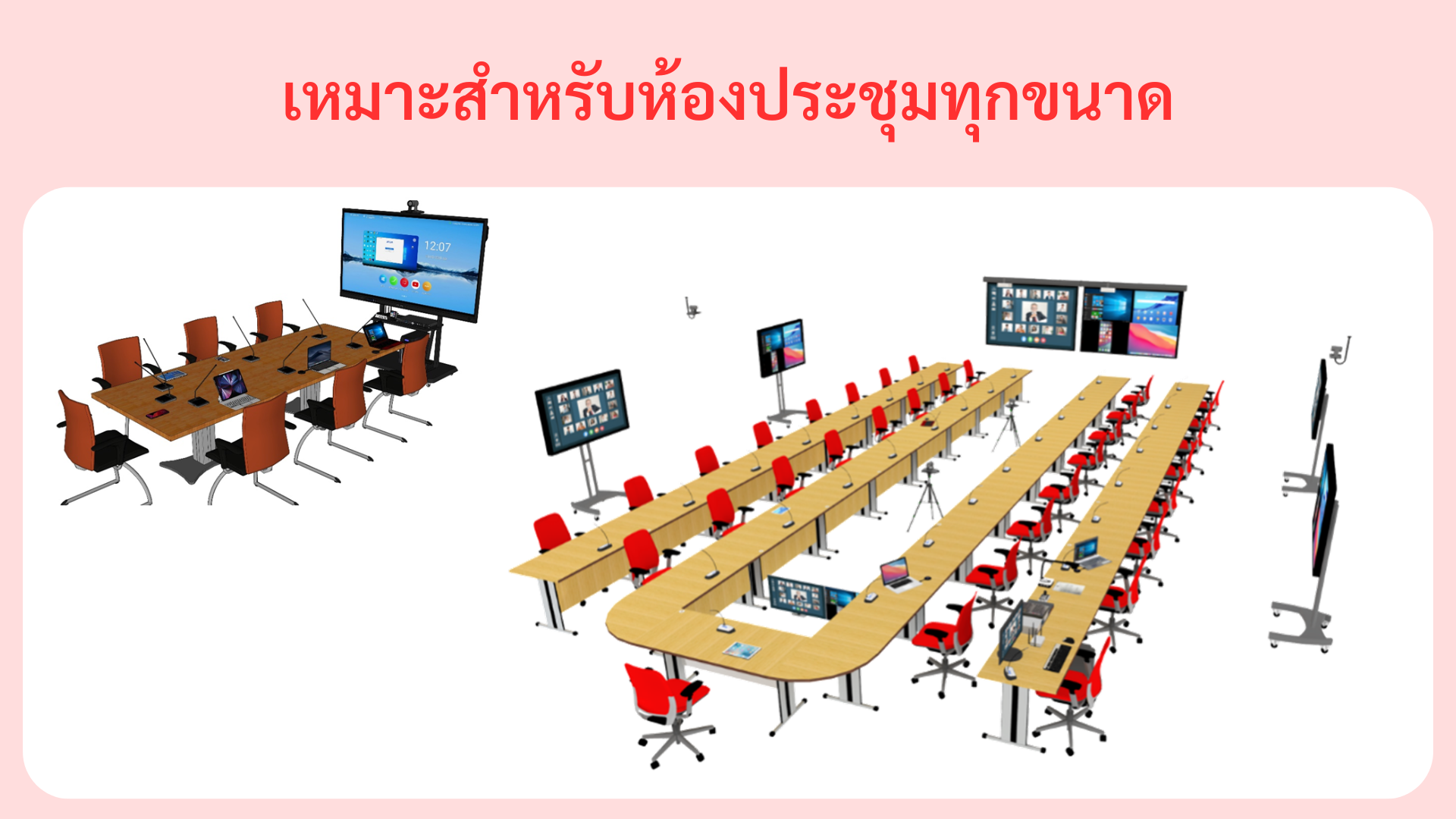 Quickshare 68E ใช้ได้กับห้องประชุมทุกขนาด