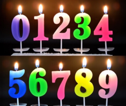 เทียนวันเกิดตัวเลข (มีที่รองน้ำตาเทียน)
