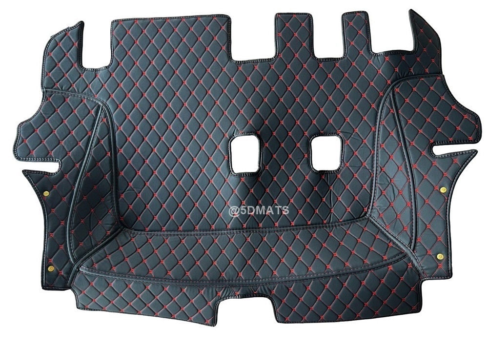 พรมปูพื้นรถยนต์ 6D ISUZU MU-X ปี2012-19 พรม6D อีซูซุ มิวเอ็กซ์ สีดำด้ายแดง เต็มคัน