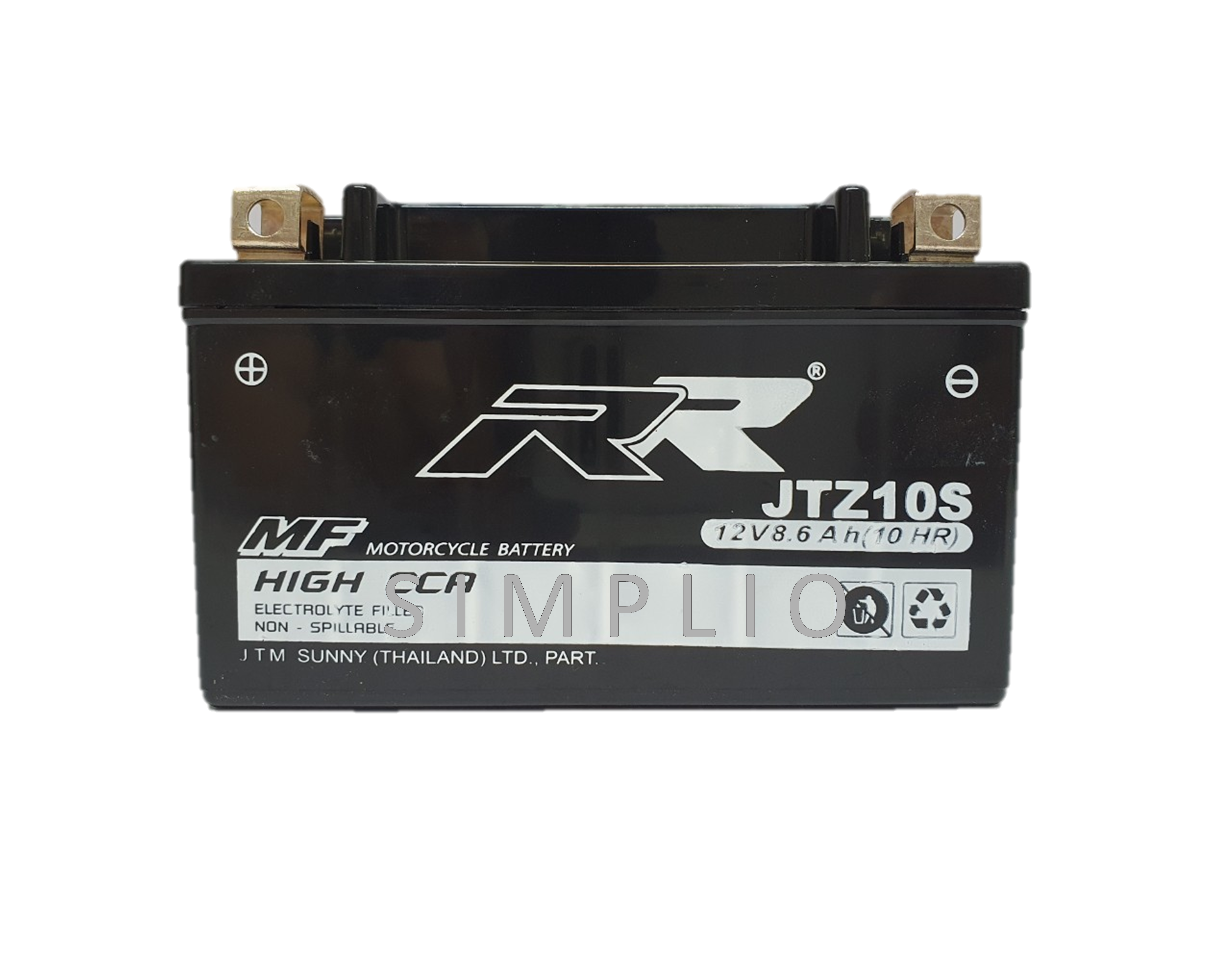 RR Battery JTZ10S (12V 8.6AH) (10HR) แบตเตอรี่สำหรับมอเตอร์ไซค์ (แบตมอไซ)