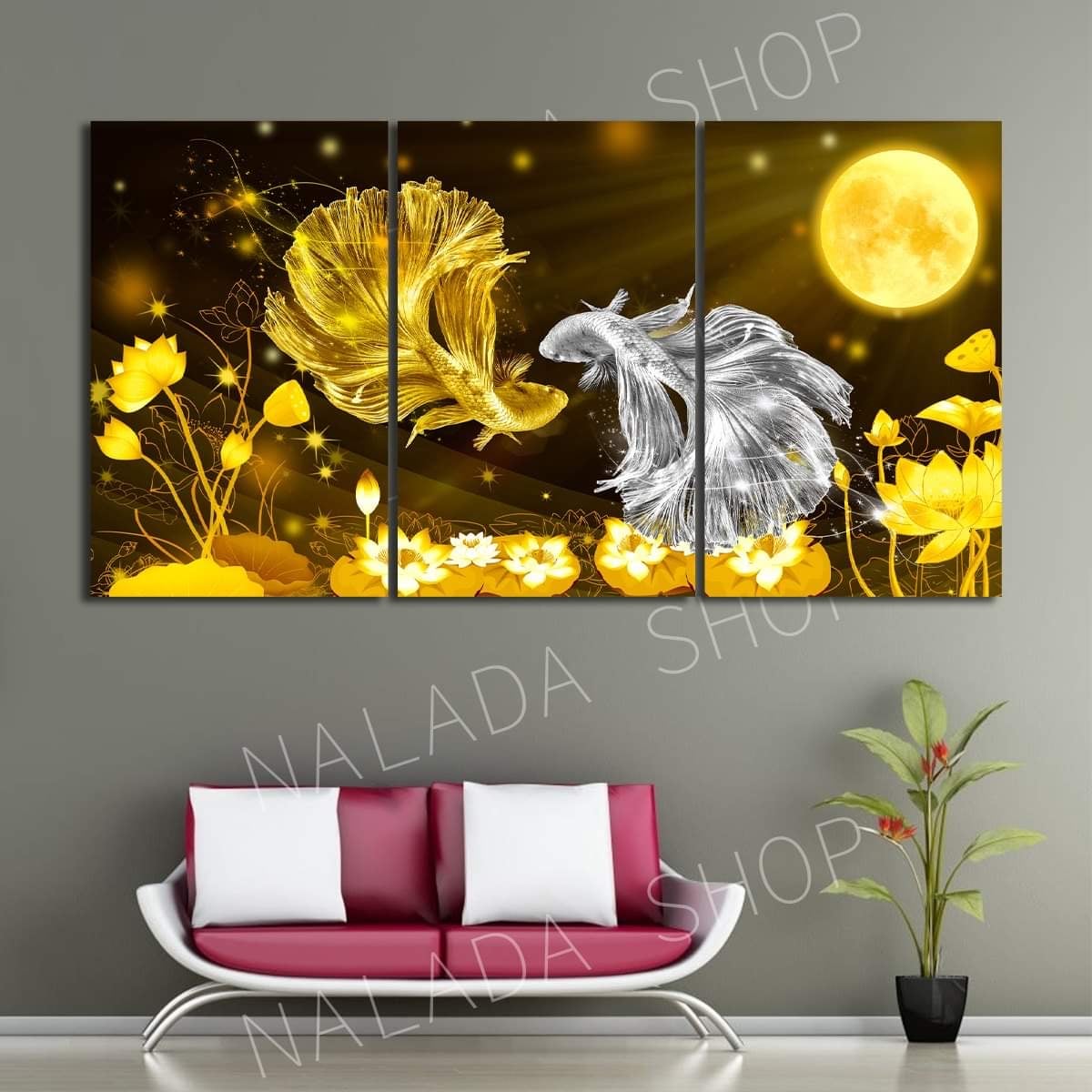 ภาพติดผนังผ้าใบแคนวาส สวย ความหมายดี 051