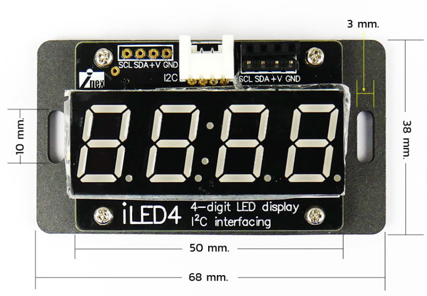 iLED4 บอร์ดแสดงผล LED ตัวเลข 7 ส่วน 4 หลัก