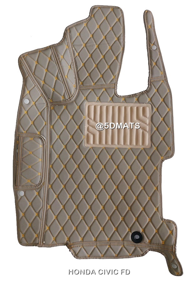 พรมปูพื้นรถยนต์ 6D HONDA CIVIC FD พรม6D หนังPUแท้ เต็มคัน 3ชิ้น