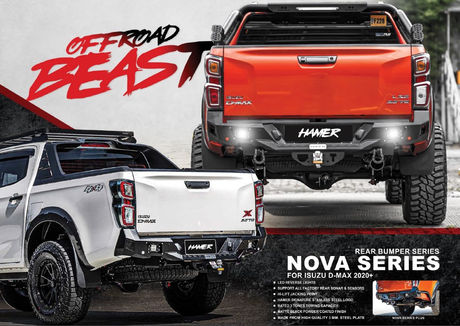 NOVA SERIES REAR BUNPER FOR ISUZU D-MAX 2020+