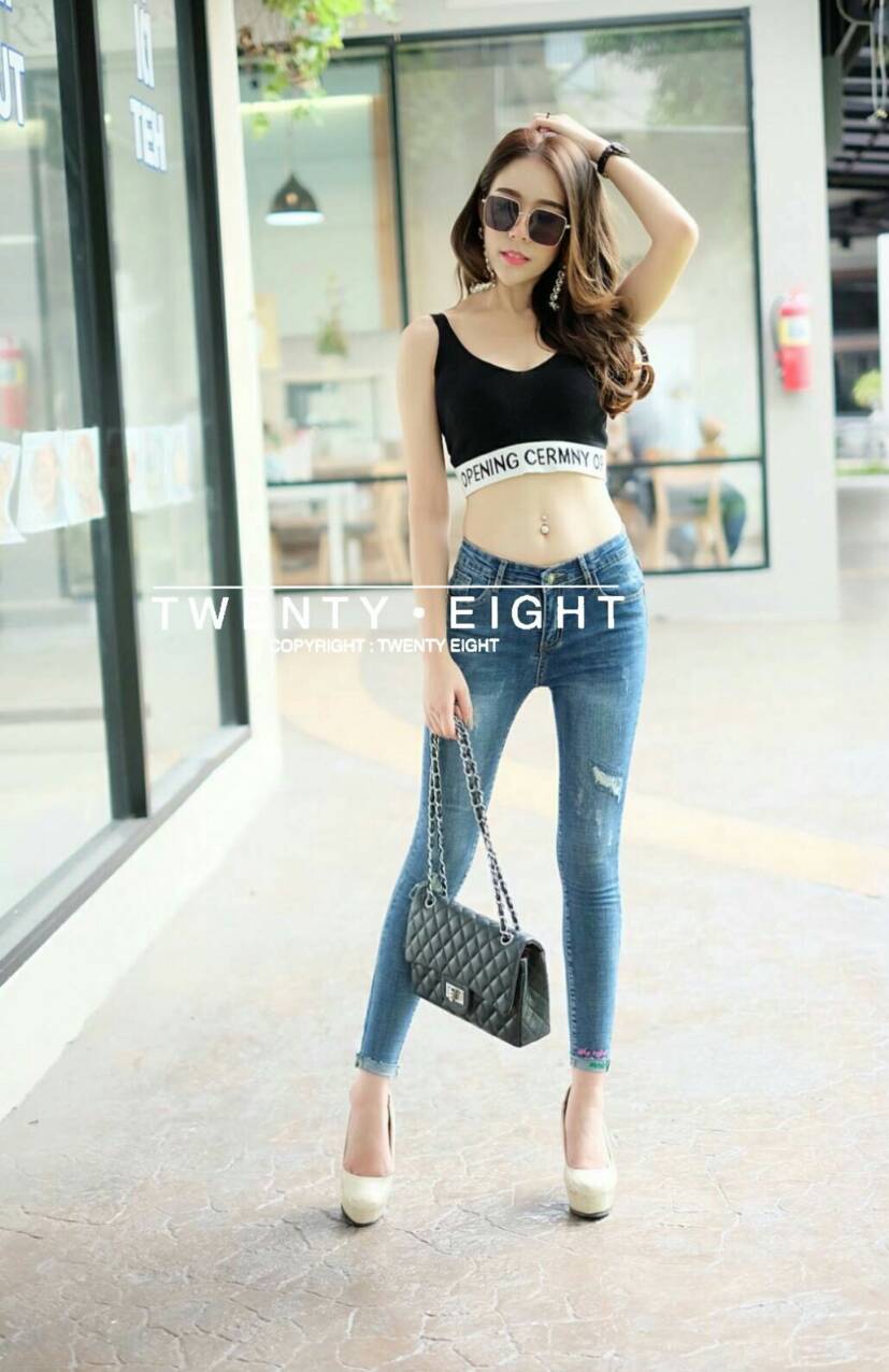 กางเกงผ้ายีนส์ยืด