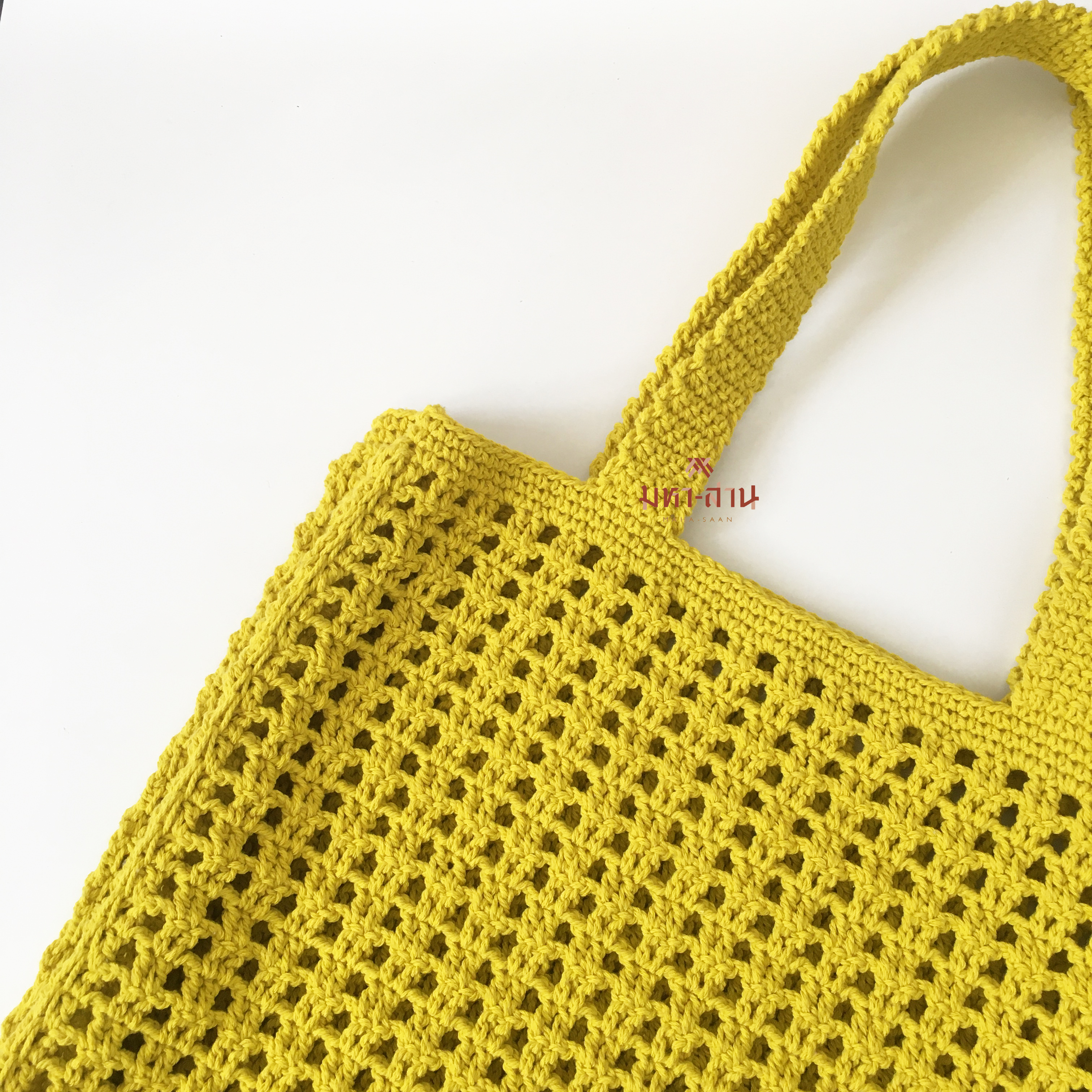 กระเป๋าถักไหมพรม คละสี กระเป๋าถัก cotton ขนาดกลาง 🍭