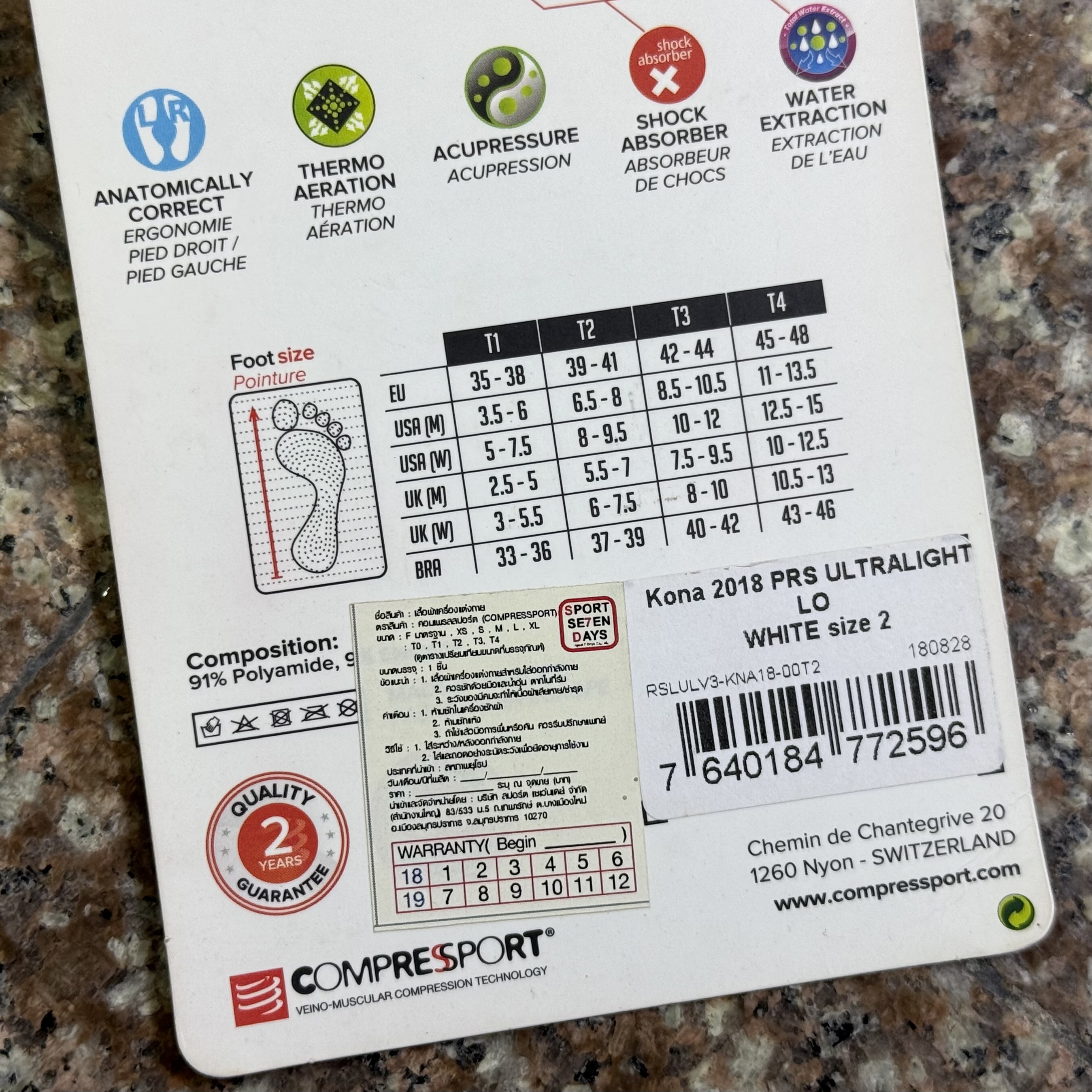 ถุงเท้าวิ่ง Compressport X KONA Running Ankle Socks ‘LIMITED’ (T2)