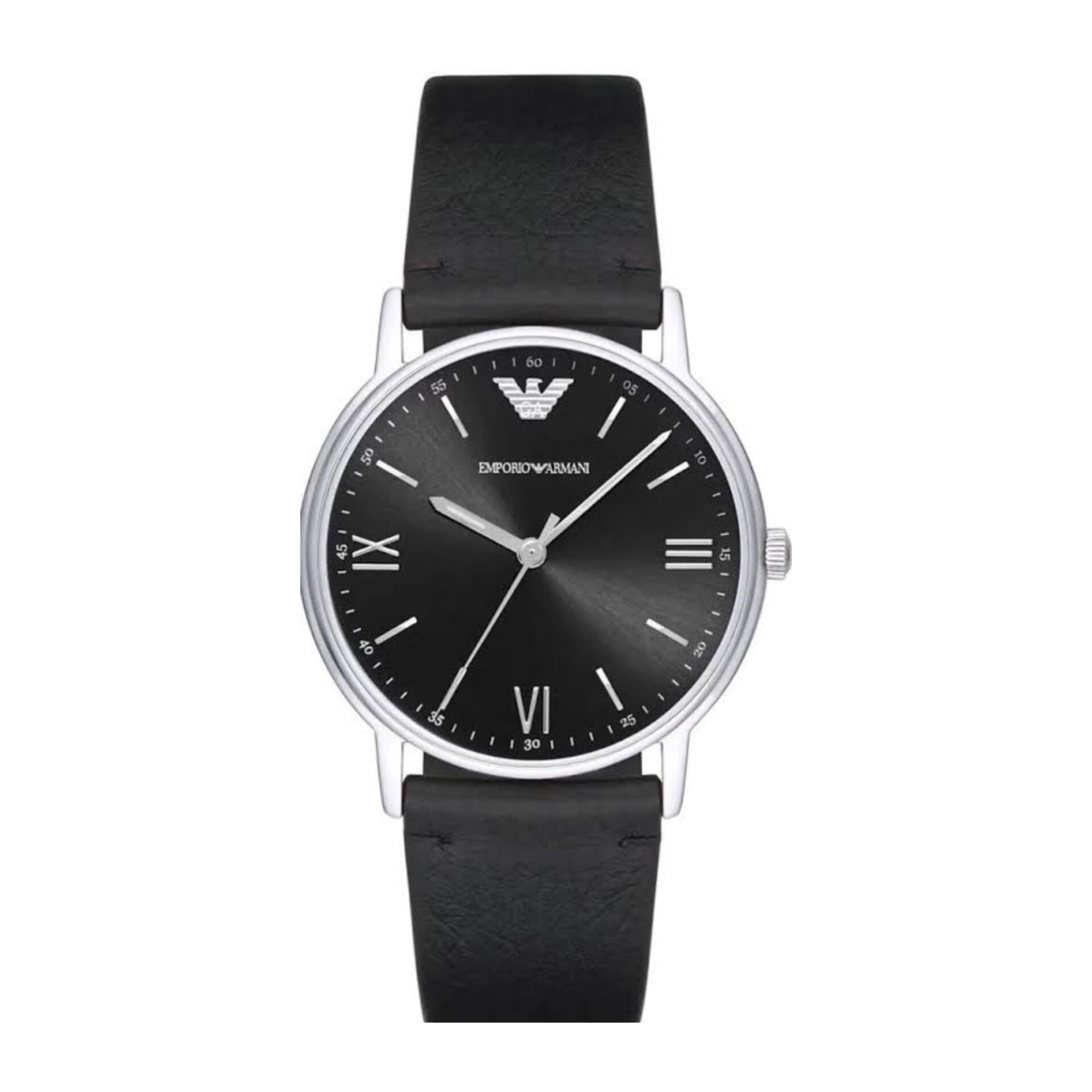 นาฬิกา Emporio Armani Black Dial Men's Leather Watch AR11013 Size 41 mm