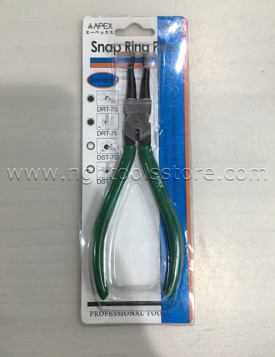 คีมหนีบแหวนปากตรง ขนาด 7" ยี่ห้อ APEX