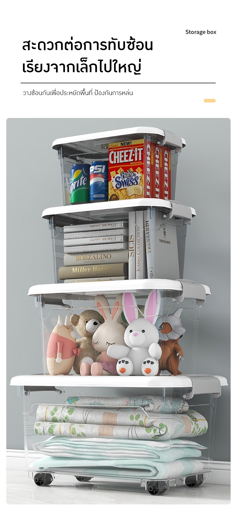 กล่องเก็บของพลาสติกใสอเนกประสงค์สำหรับใช้ในบ้าน! MCM