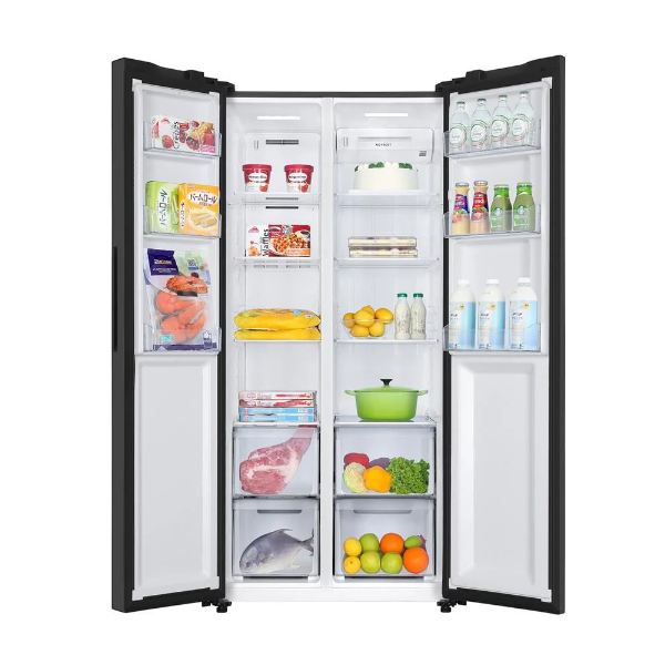 HAIER ตู้เย็น 2 ประตู Side by Side ขนาด 17.1 คิว รุ่น HRF-SBS490 สีดำ Inverter สอบถามสินค้า พร้อมส่วนลด ทัก line @srclcd