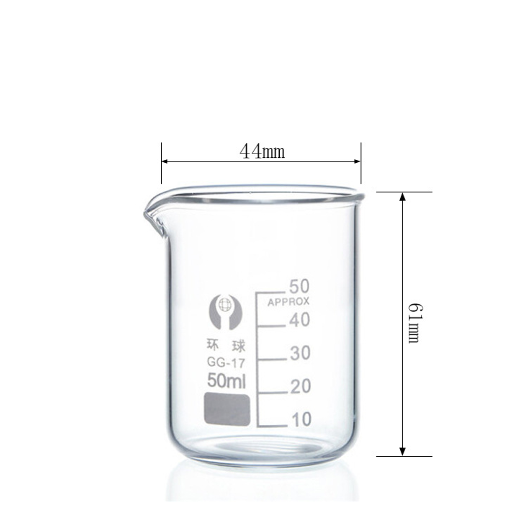 🔅beaker บีกเกอร์ แก้ว ขนาด 25 ml 50ml 100ml 250ml 1000ml Glass Beaker (Borosilicate Glass)