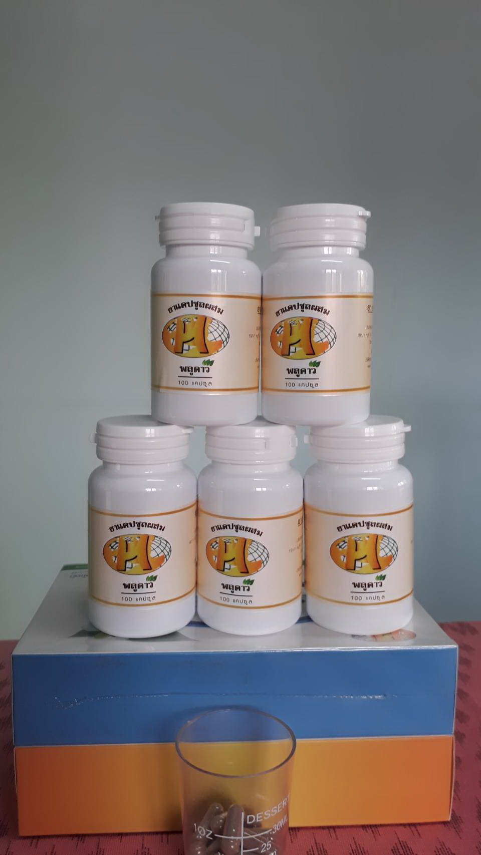 สมุนไพรคาวตองสกัด ผง 100% ไม่ผสมอย่างอื่น 1 กระปุก 100 capsule