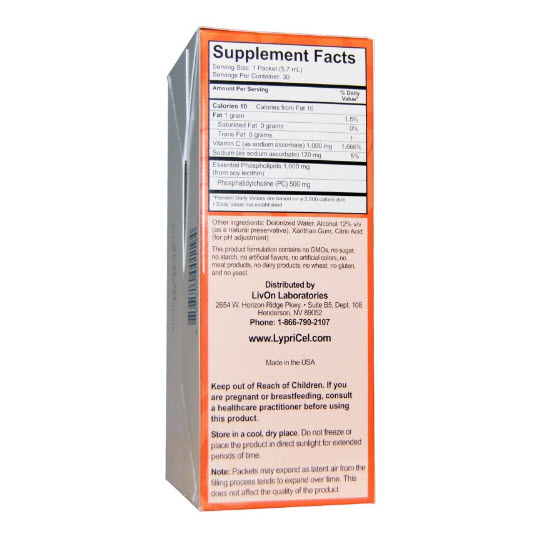 LypriCel, Liposomal Vitamin C, 30 Packets, 0.2 fl oz (5.7 ml) Each