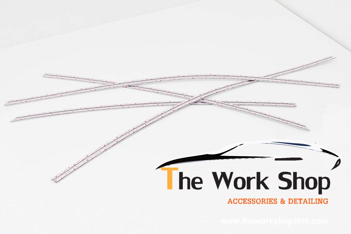 Luxury Chrome Sun Visor (Sangcarful) for Elantra ( ชุดคิ้วโครเมี่ยมแต่งขอบกระจกด้านล่าง )