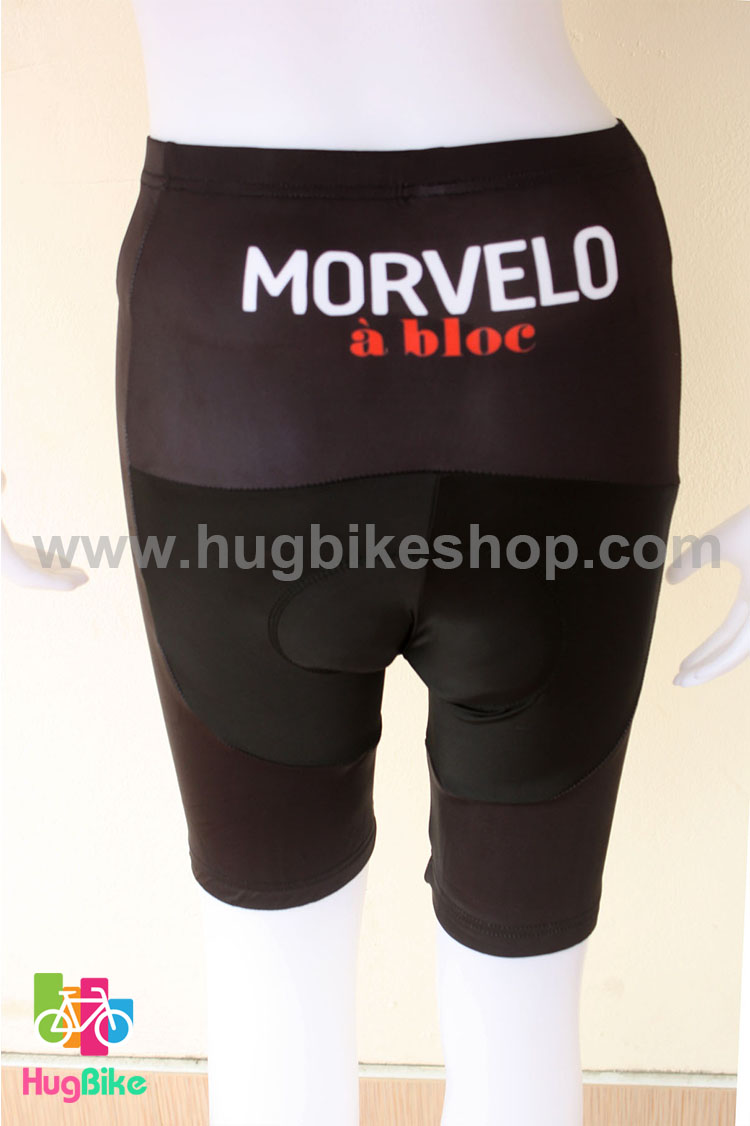 กางเกงจักรยานผู้หญิงขาสั้น Morvelo 16 (01) สีดำ
