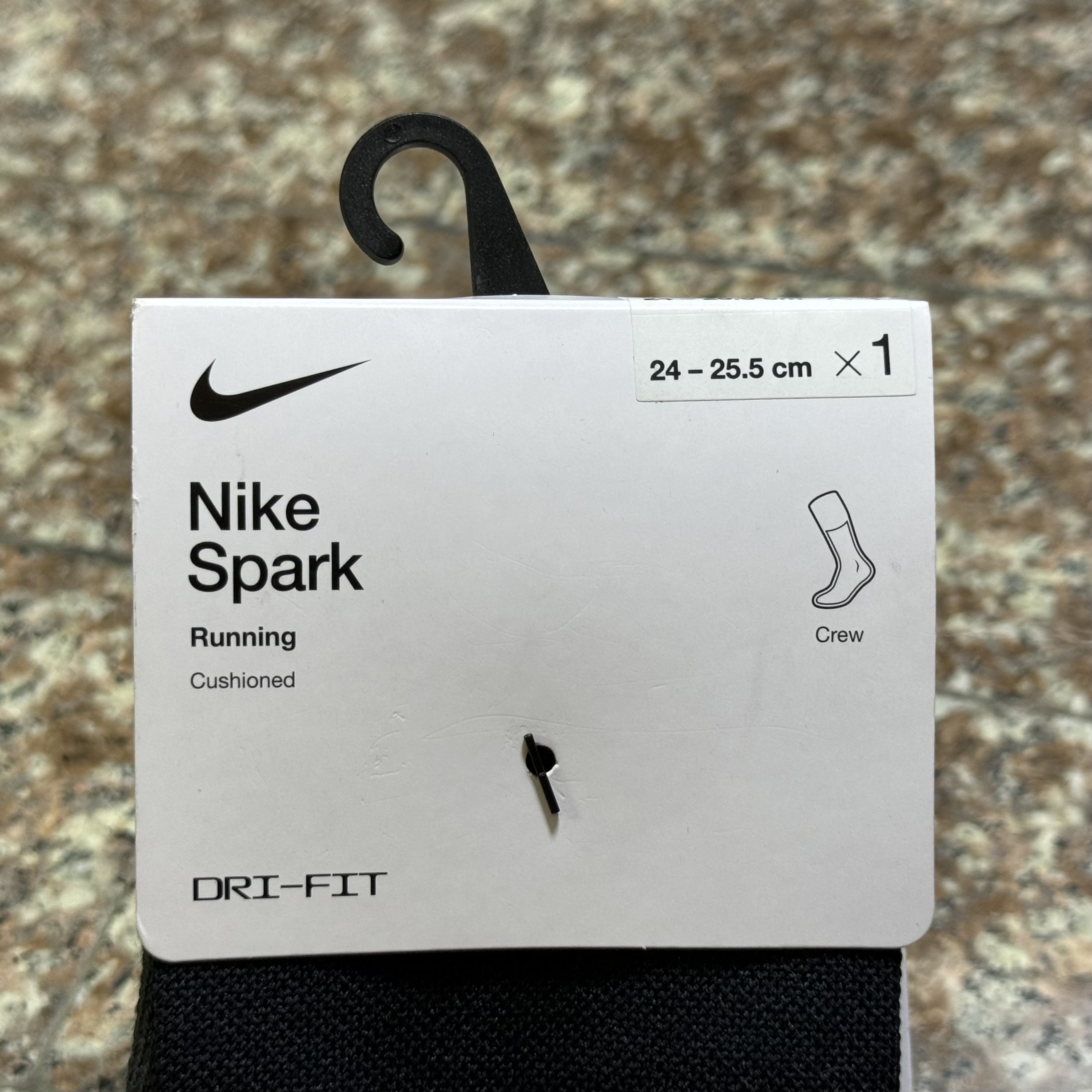 ถุงเท้าวิ่ง Nike Spark Cushioned Crew Running Socks ‘BLACK’ (M,L)