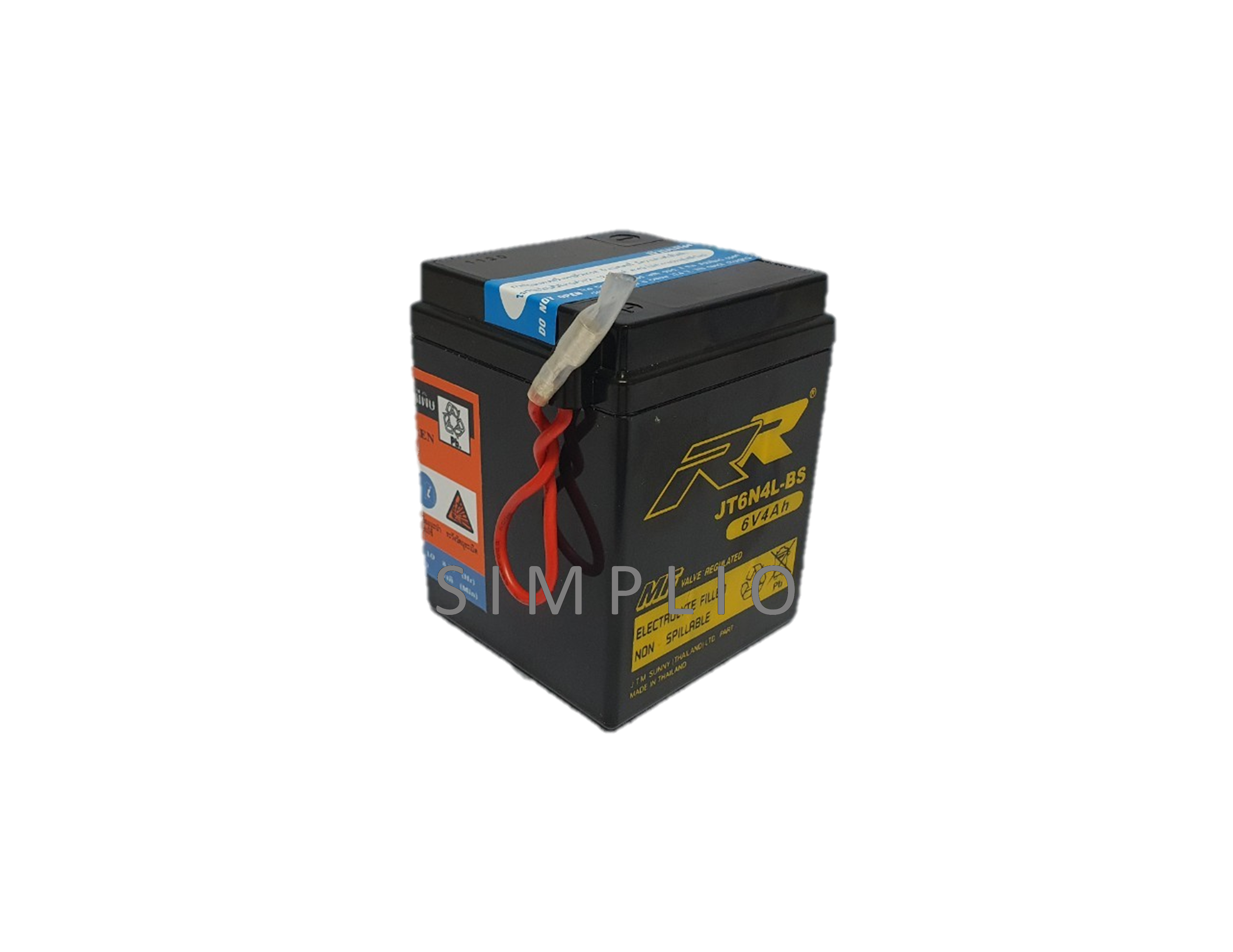 RR Battery JT6N4L-BS (6V 4AH) แบตเตอรี่สำหรับมอเตอร์ไซค์ (แบตมอไซ)