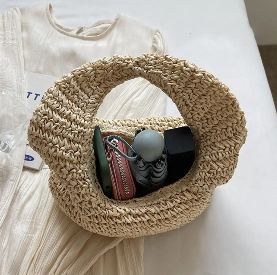 กระเป๋าคล้องแขนสาน สีเรียบ แฟชั่นเกาหลี สไตล์มินิมอล 🥖