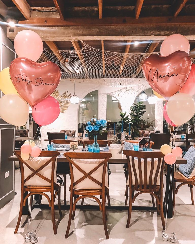 Heart ฺBalloon 24-inch+Balloon 5 pcs (2 bunch) / หัวใจ 24นิ้ว+ลูกโป่งอัดแก๊ส5ลูก (2ช่อ)