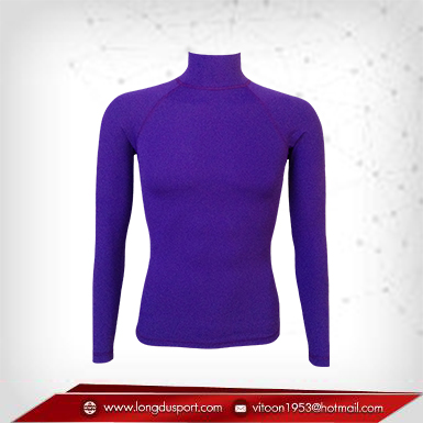 Body Fit / Base Layer เสื้อรัดรูป คอตั้ง แขนยาว สีม่วง blueviolet