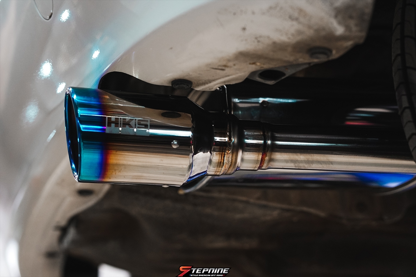 ท่อ HKS ปลายไทเทเนียม ของแท้จากญี่ปุ่น ใส่ JAZZ รหัส ZH002 ที่ STEP9