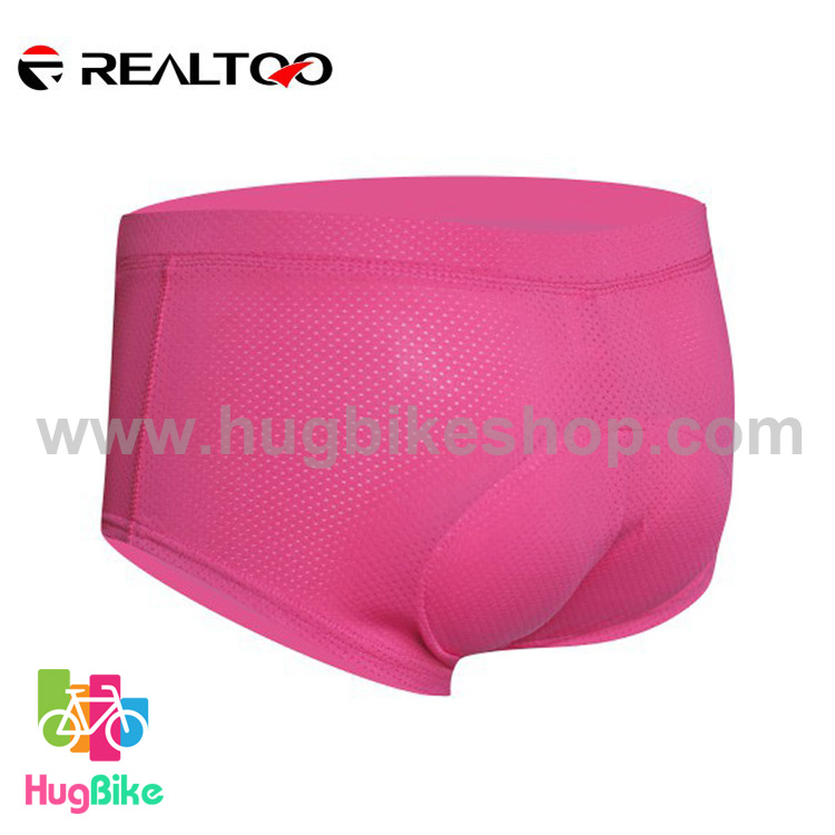 กางเกงจักรยาน Boxer REALTOO เว้าขาสูง กางเกงสีชมพู เป้าเจลสีชมพู