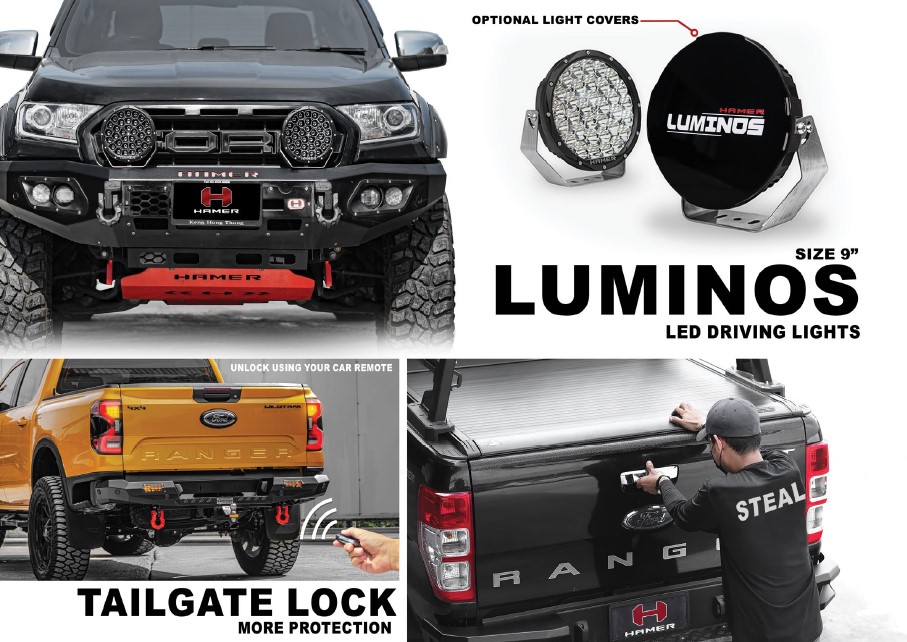 LUMINOS LED DRIVING LIGHTS & TAILGATE LOCK