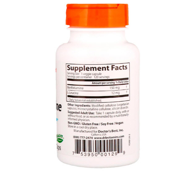 Doctor's Best, Benfotiamine with BenfoPure, 150 mg, 120 Veggie Caps
