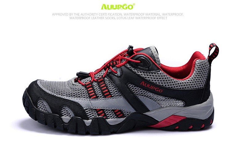 รองเท้าเดินป่าขี่จักรยาน AUUPGO รุ่น 13-03 สีเทาดำ
