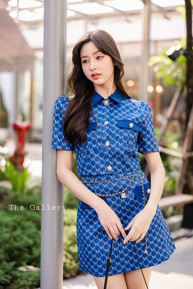 ชุดเซ็ต3ชิ้นเสื้อครอปและกระโปรงพิมส์ลาย เนื้อผ้าพรีเมี่ยม มาพร้อมเข็มขัดโซ่เข้าชุด สวยครบจบในชุดเดียว ห้ามพลาดเลยยย