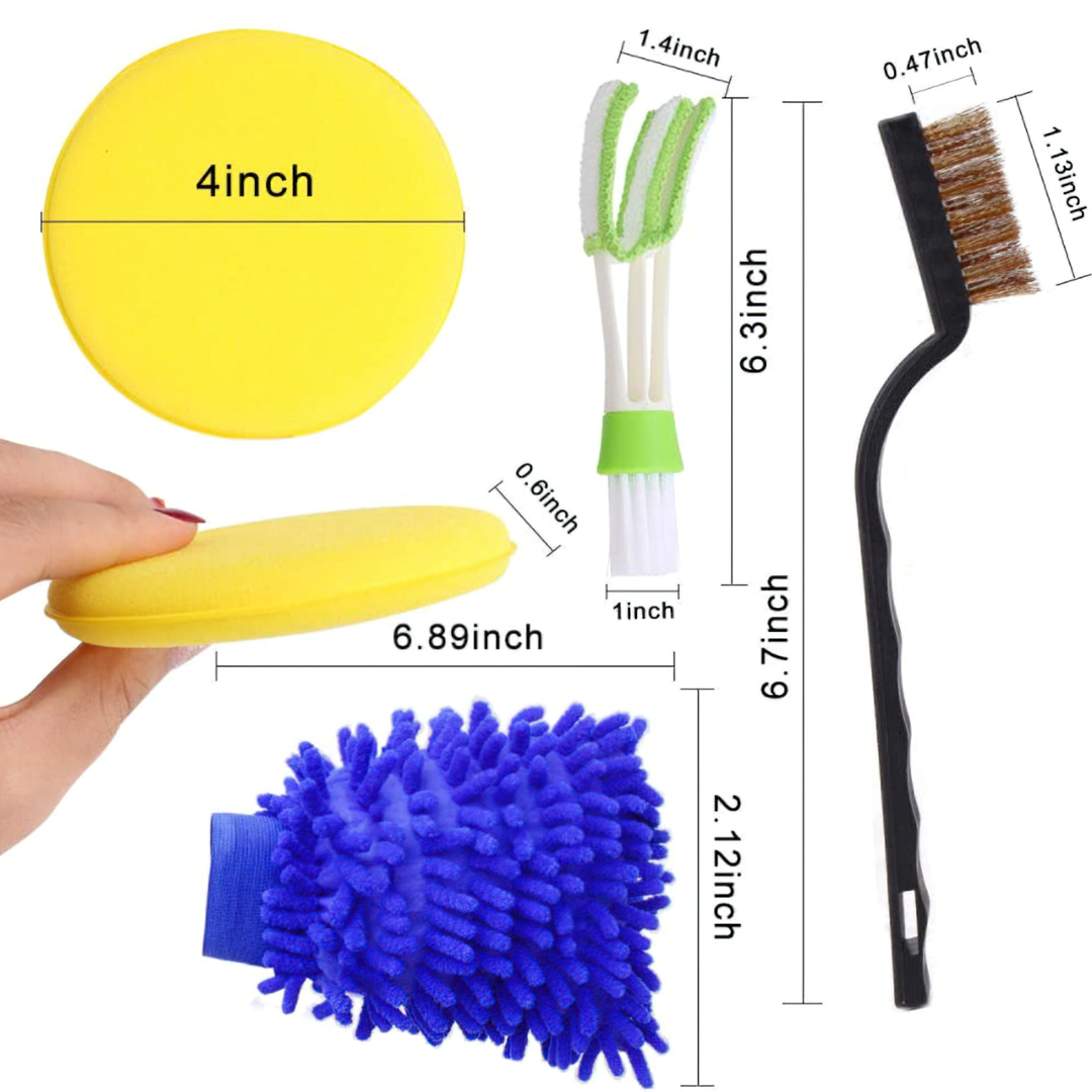 14530 ชุดเซ็ตอุปกรณ์ทำความสะอาดล้างรถยนต์ สุดคุ้ม 14 ชิ้น (แปรงพู่กัน+แปรงขัด+ผ้าเช็ดรถ+ฟองน้ำ)